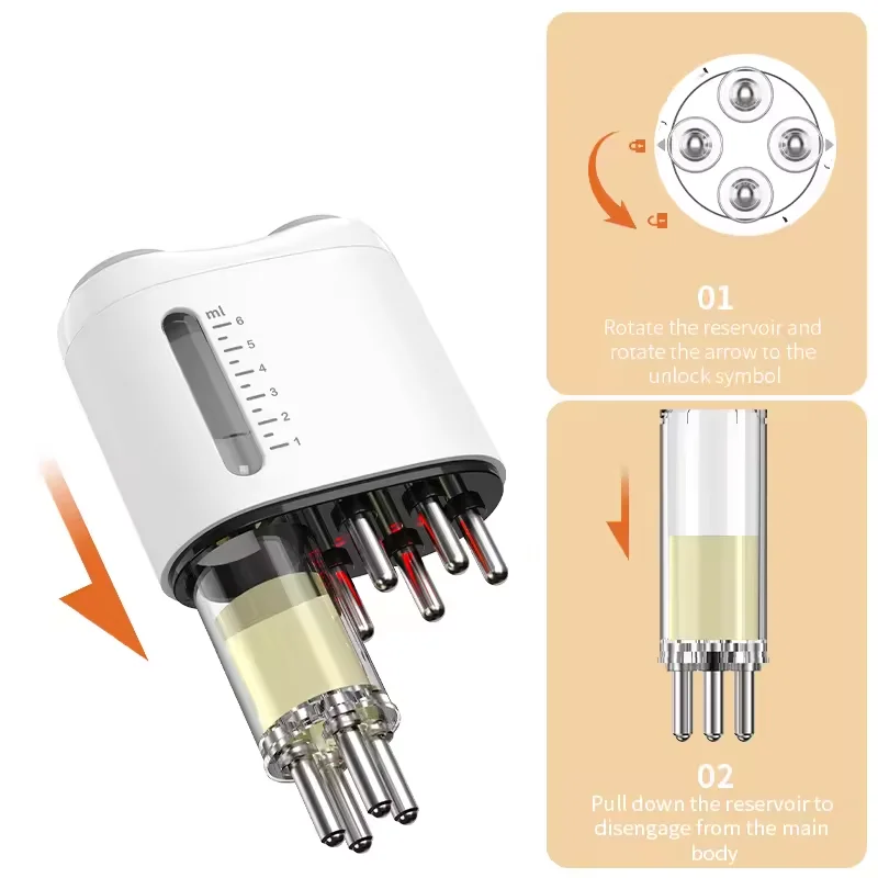 Beauty Equipment Head Electric Oil Applicator Comb Red Light Therapy Anti Hair Loss Hair Growth Device Electric Scalp Massager