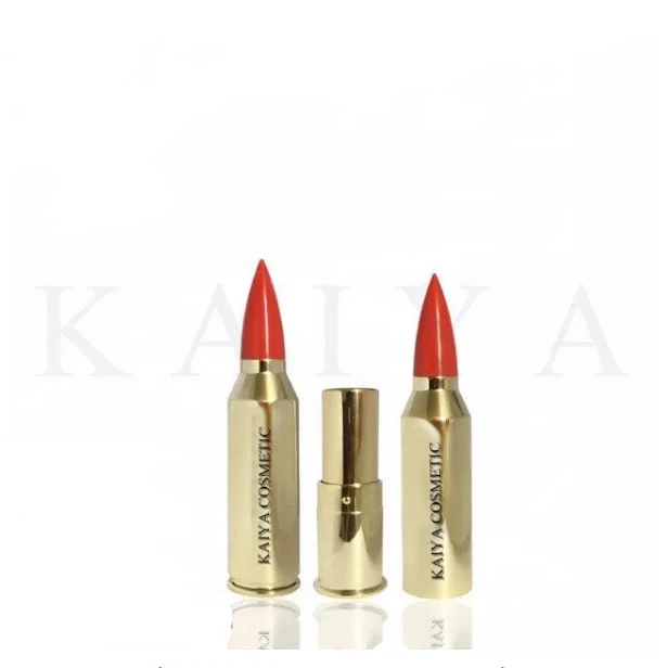 Kaiya Cosmetics New Wholesale Unique Bullet Shape Lipstick Tube Gold Bullet Lipstick Packaging Container