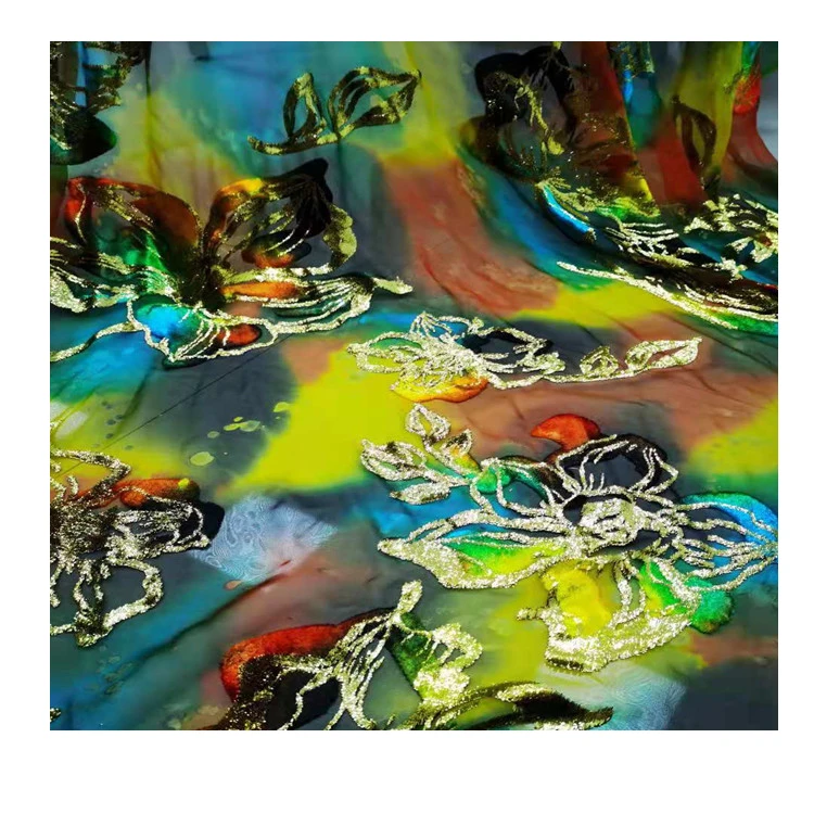 Manufacturer Supply Quick-dry Transparent Silk Velvet Jacquard Hand Made Fabric