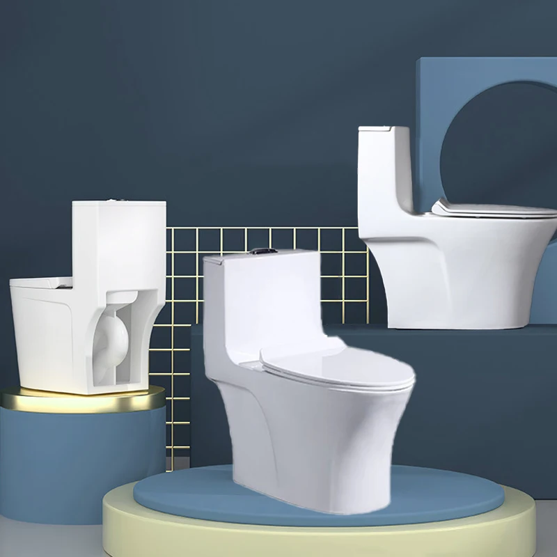 China factory modern easy install bathroom WC Mute Descent toilet siphon flush ceramic flush toilet one piece S-Trap Toilet Bowl