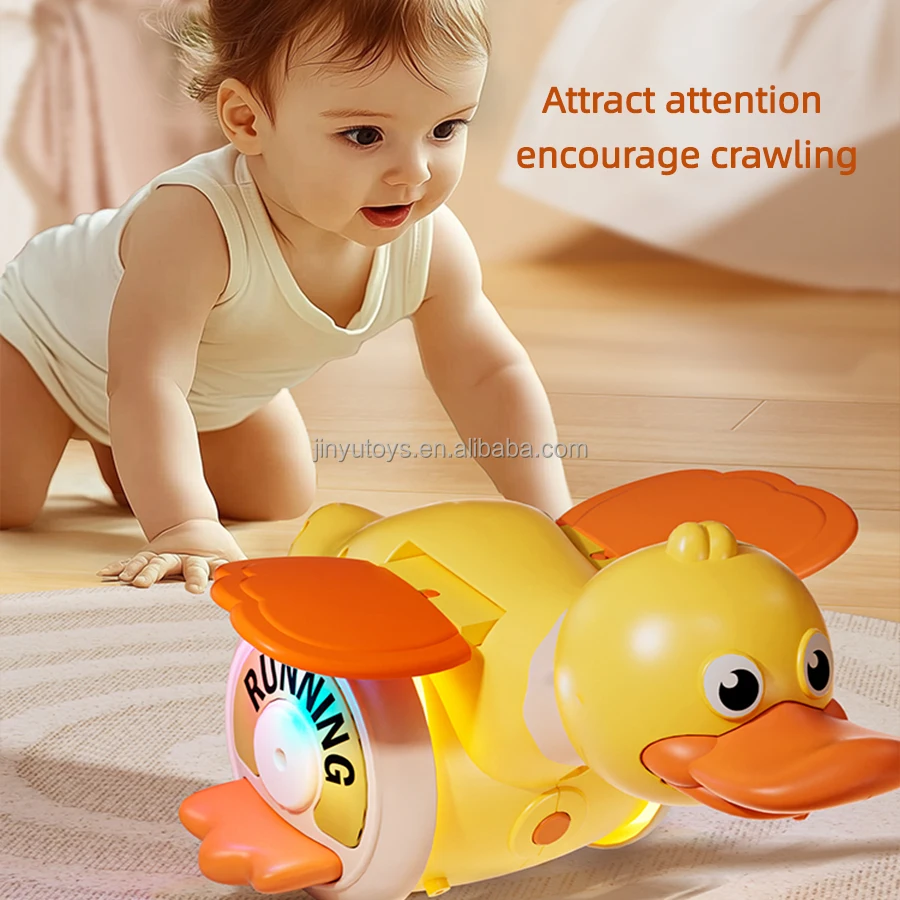 Electric Spinning Sliding Musical Duck Toy with Nodding lights and Music for Peaceful Playtime Early Learning Toys