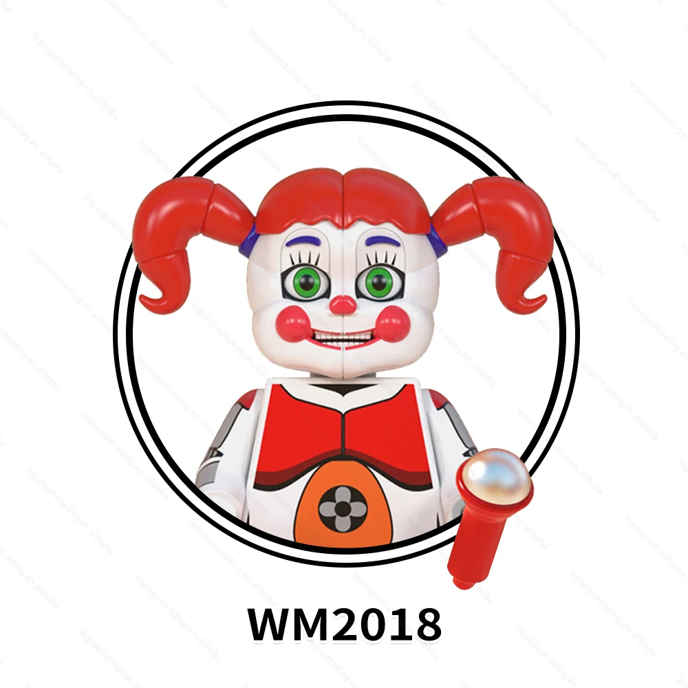 WM6097 Скелет Роберт Фредди мини блоки серии ужасов Полуночный медведь строительные Кубики Игрушки для детей мальчиков и