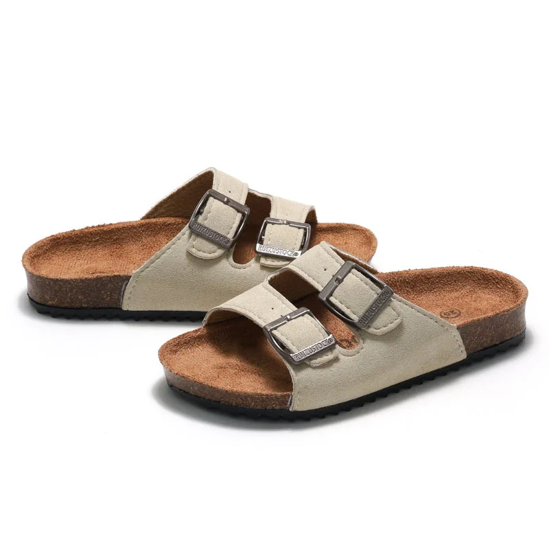 Customize Open Toe Flat Summer Children Sandals Boys Girls Cork Kids Slippers