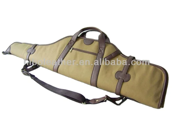 Double leather canvas gun cover folded bags slip hunting accessory