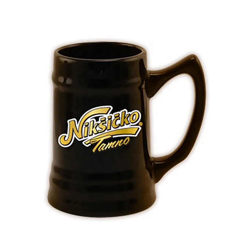 Customized logo 16oz ceramic beer mug german beer stein 500ml beer mug