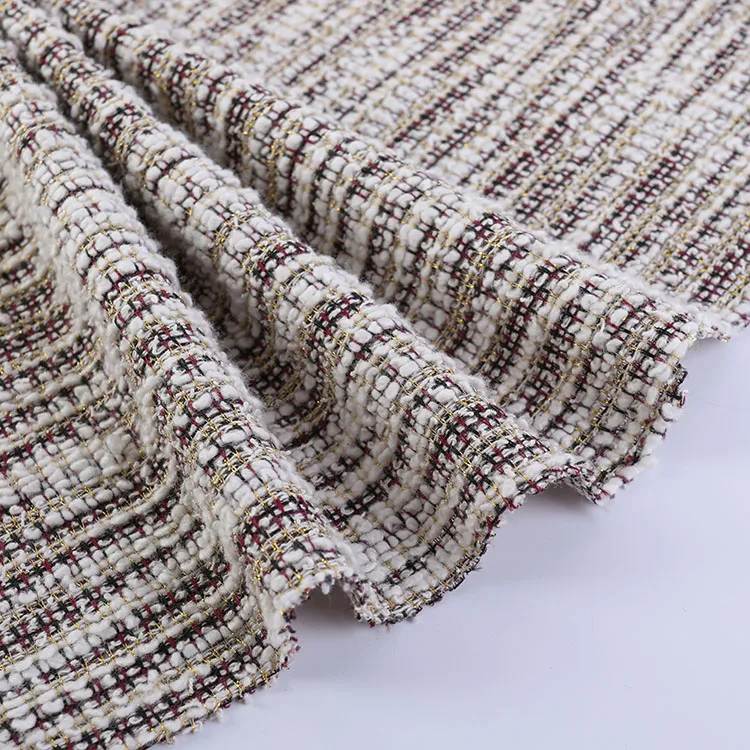 Однотонная трикотажная жаккардовая ткань Lansheng, полиэстер, хлопок, Золотой Люрекс