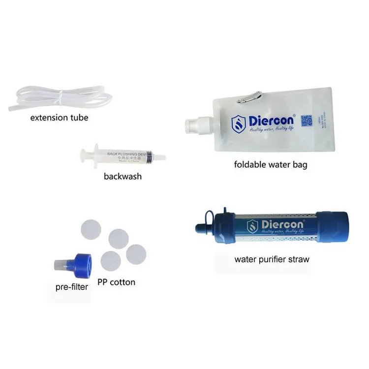 Diercon Original Manufactory Filter Water Kit Water Filter Straw of Survival for Camping  (PS06)