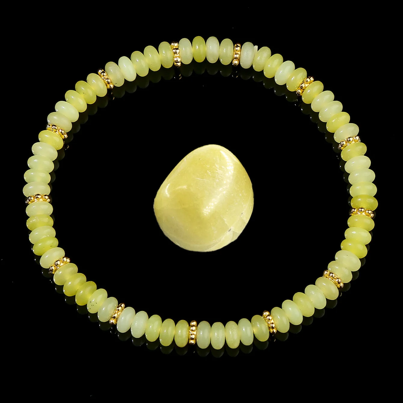 JD GEMS Hot Selling Fashion 4*2mm Spacer Bangle Natural Agate Stone Beaded Gemstone Bracelet and Free Rough Stone