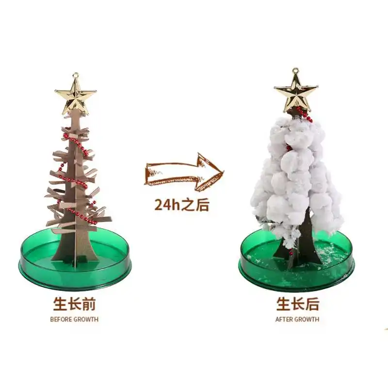 Wholesale magical Christmas tree scientific crystal toy flowering tree DIY paper flowering creative gift