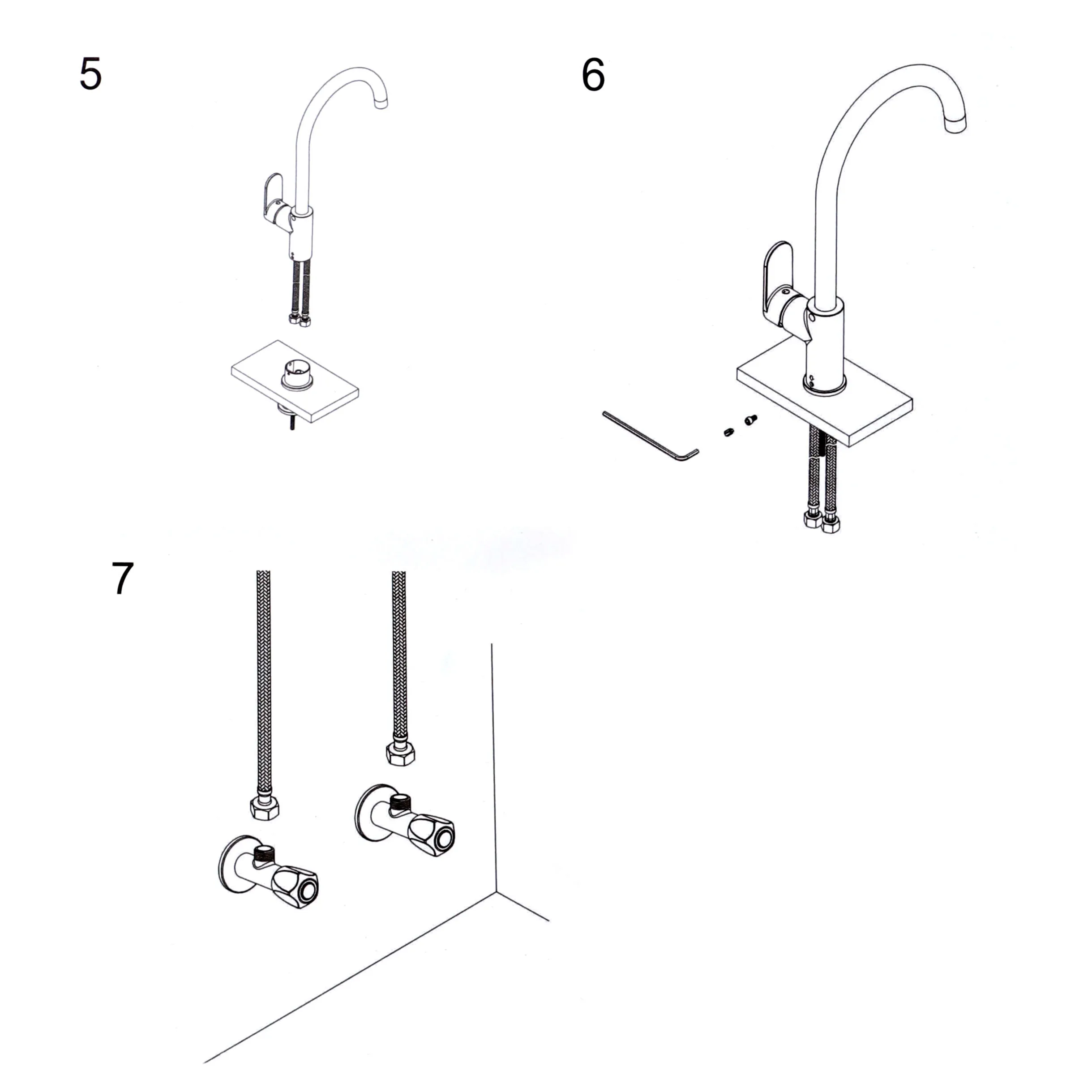 Easy fast install 35MM brushed nickel Deck mounted mixer Classic Lavatory Bathroom Basin Faucet