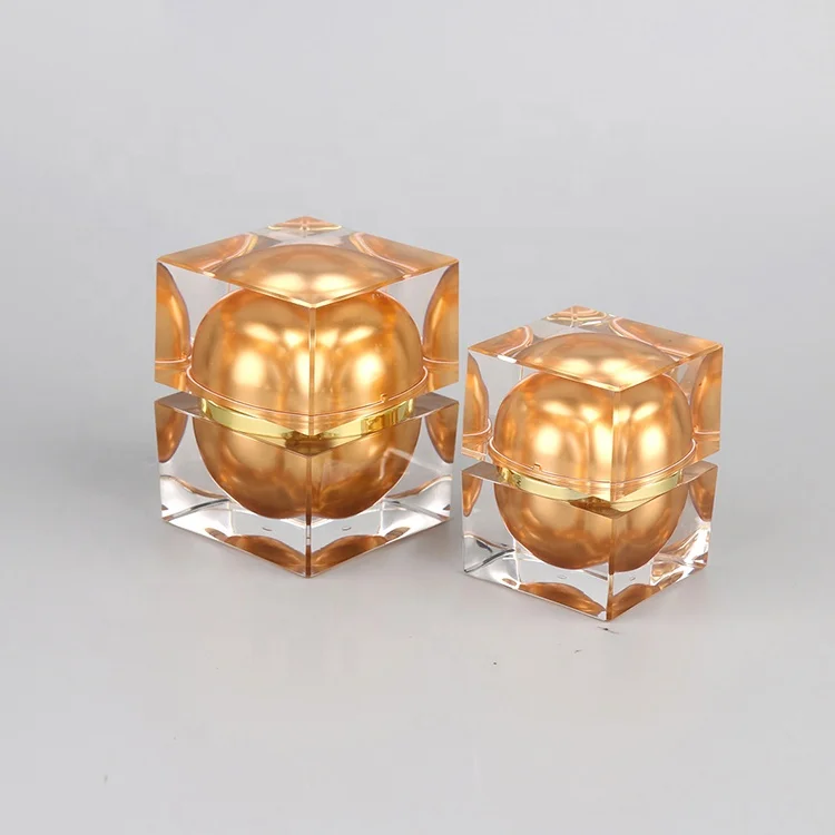 15g crystal double square plastic cream jar acrylic cosmetic packaging custom