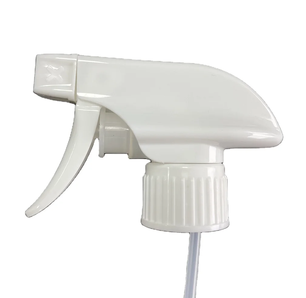 No-metal Trigger Sprayer 28/410 All Plastic Trigger Line And Spray Bottle Top White And Black In Stock Moq 5000 pcs
