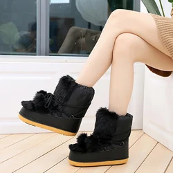 Модные недорогие зимние теплые детские ботинки в европейском стиле для девочек на плоской подошве полуботинки для снежной погоды для детей