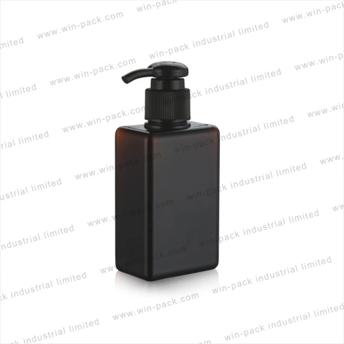 square pet  plastic bottle with pump for cosmetic shampoo 100 ml 150 ml 250 ml 280 ml 450 ml