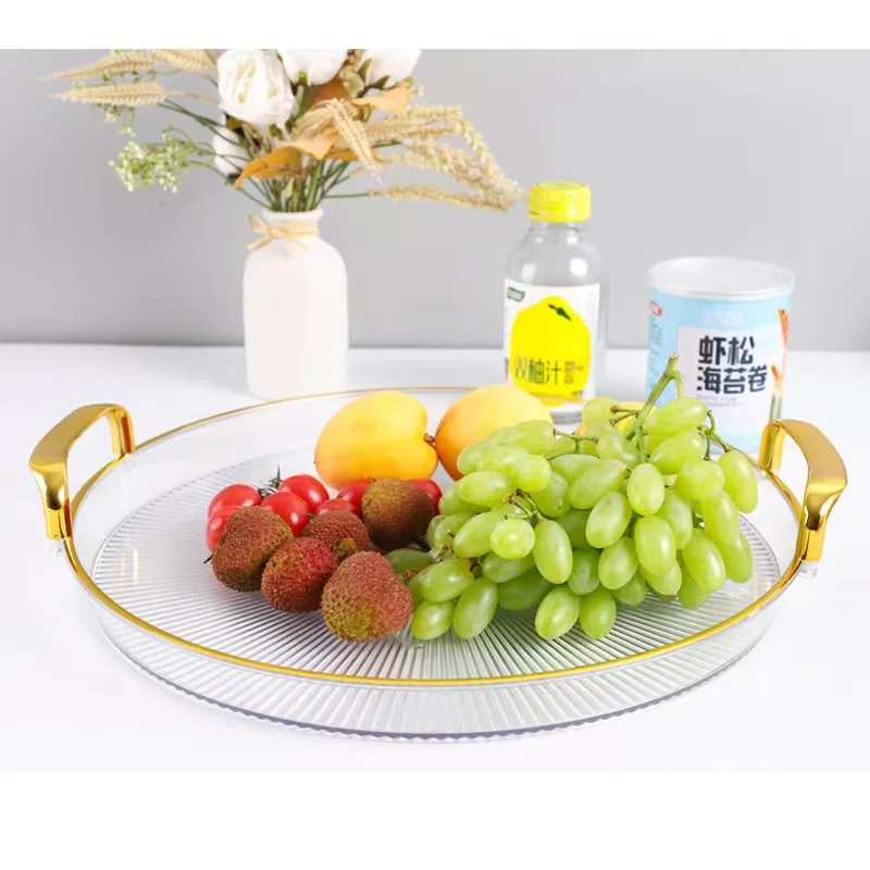 Новый продукт круглый кухонный поднос для закусок контейнер еды органайзер домашних животных пластиковый тарелка