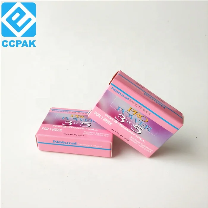 Custom LOGO Paper Display Box for Male Enhancement Drink Bottle Packaging With Adhesive Sticker Label