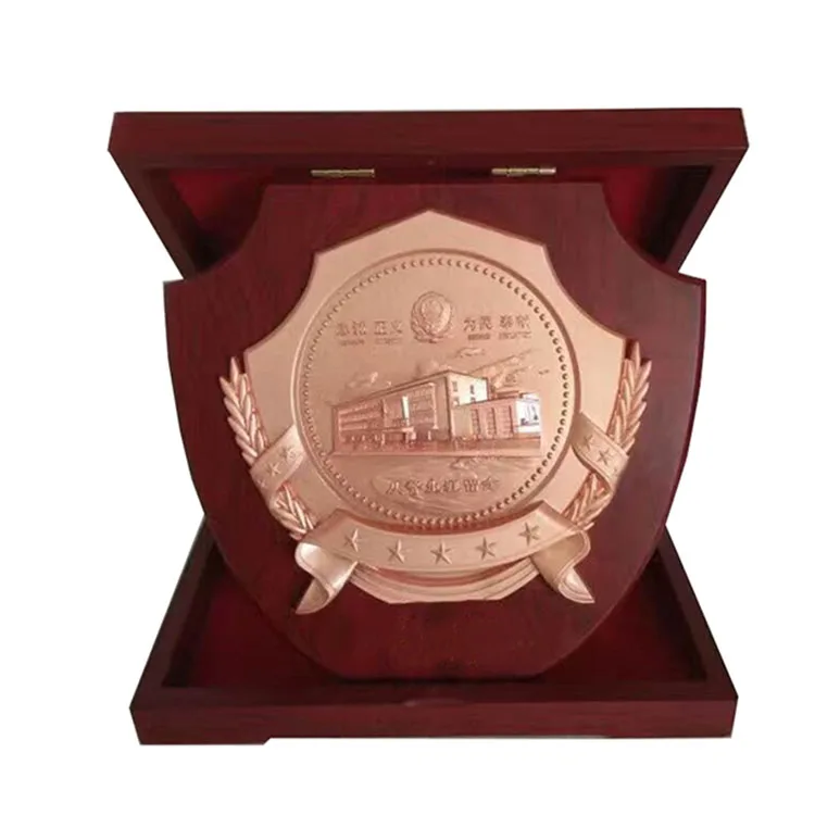 Round Shape Office Souvenir Custom Metal  Trophy Plaque Plate