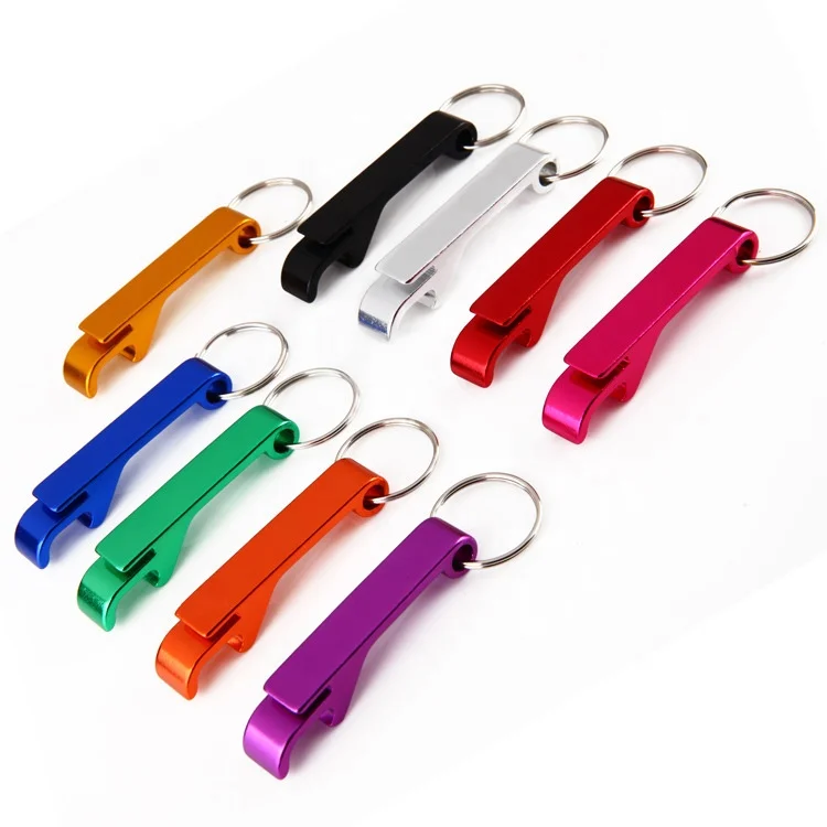 Wholesale Multifunctional Colored Mini Door Bottle Opener Custom Logo Aluminum Alloy Beer Bottle Openers Keychain
