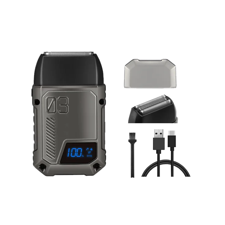 Электробритва SR8-1005 с USB ЖК-дисплеем для мужчин, с двумя тремя лезвиями, бритва для волос