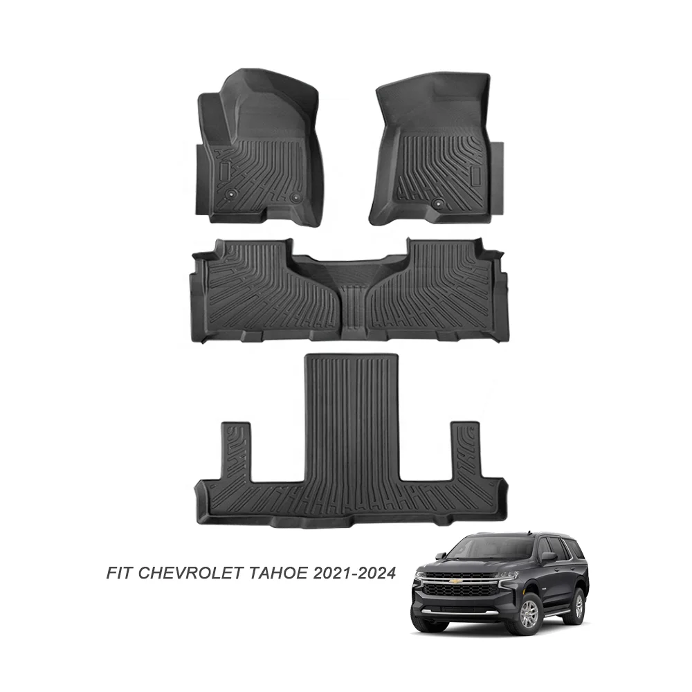 Fits Chevrolet Tahoe 2021-2024 All Weather 3D Molded Floor Mats Front Rear Carpets TPE