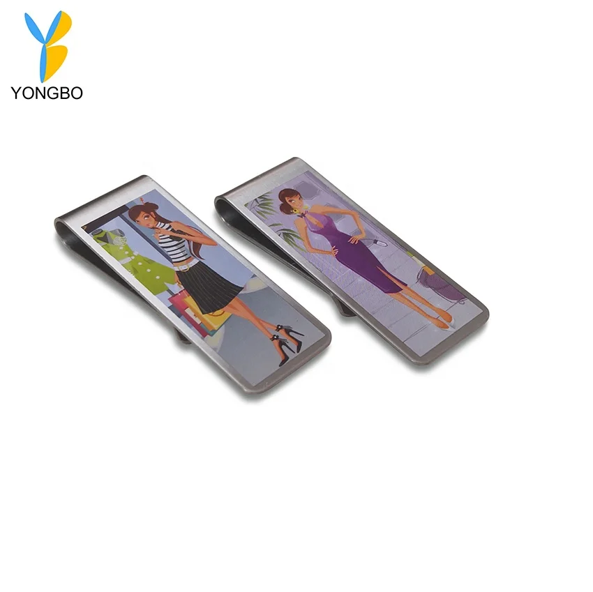 Metal Stainless Steel Money Clips Folder Print Silver Cash Clamp Holder Wallet Slim Card ID Money Clips Men Women