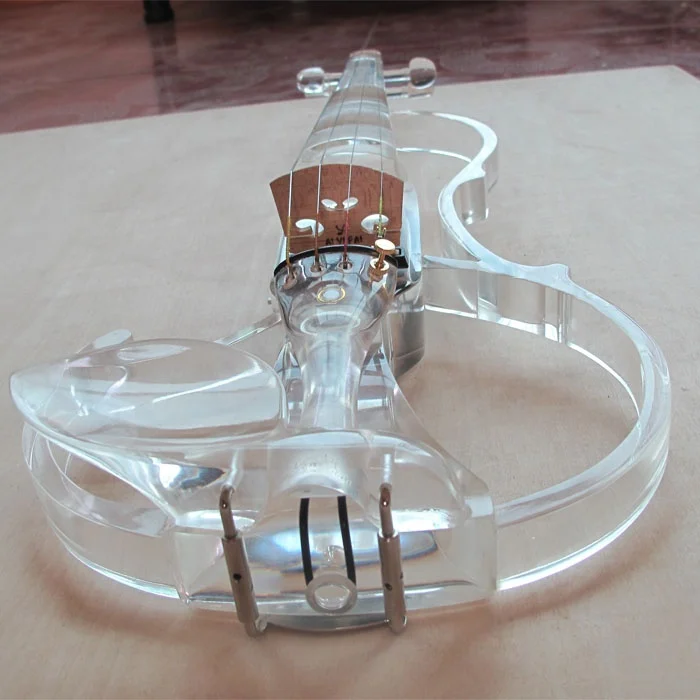 Transparent Organic Glass Crystal Integrated Electronic Violin Professional
