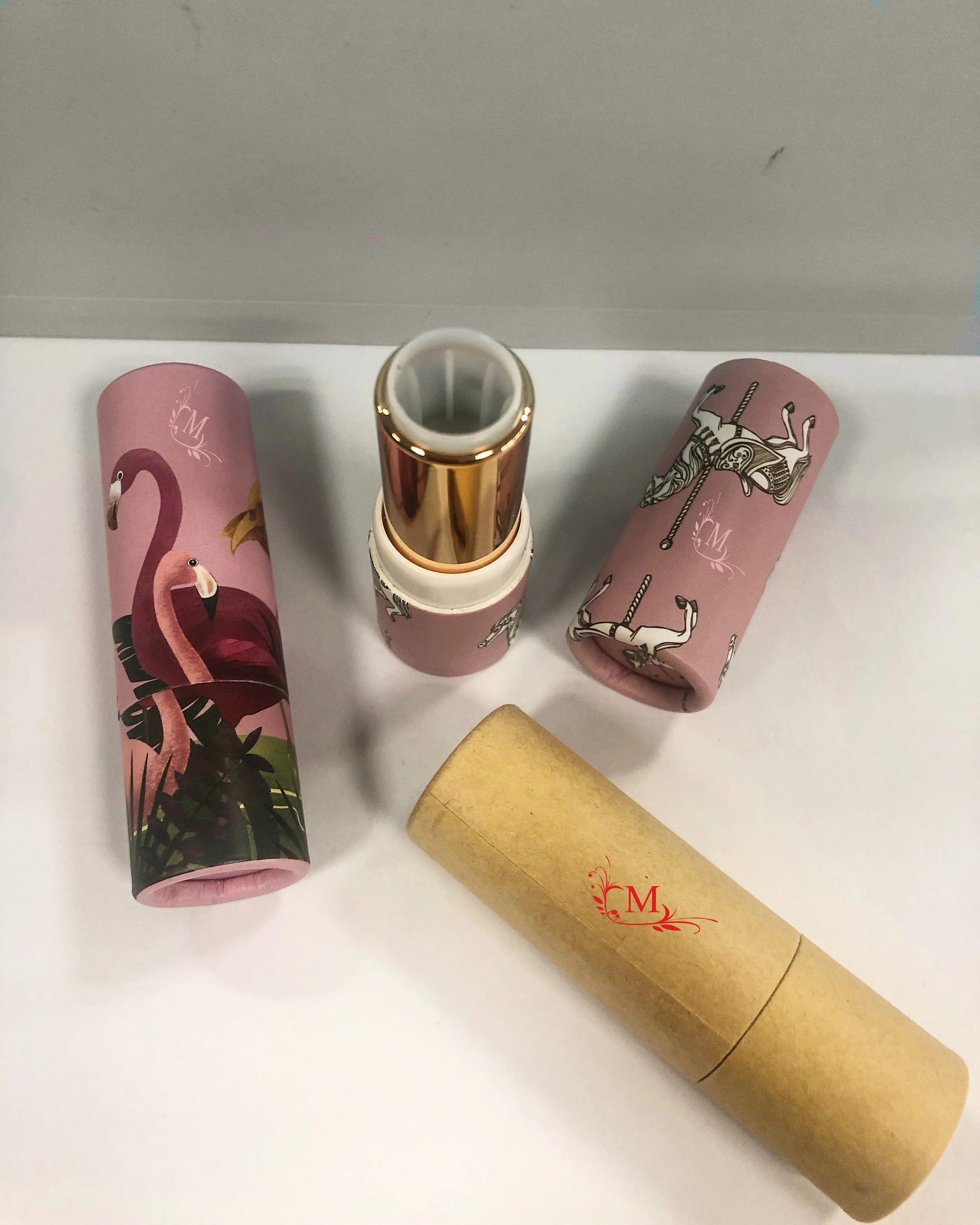 Low MOQ Eco Friendly Empty Round Paper Lipstick Tube for Lip Balm Cardboard Tube