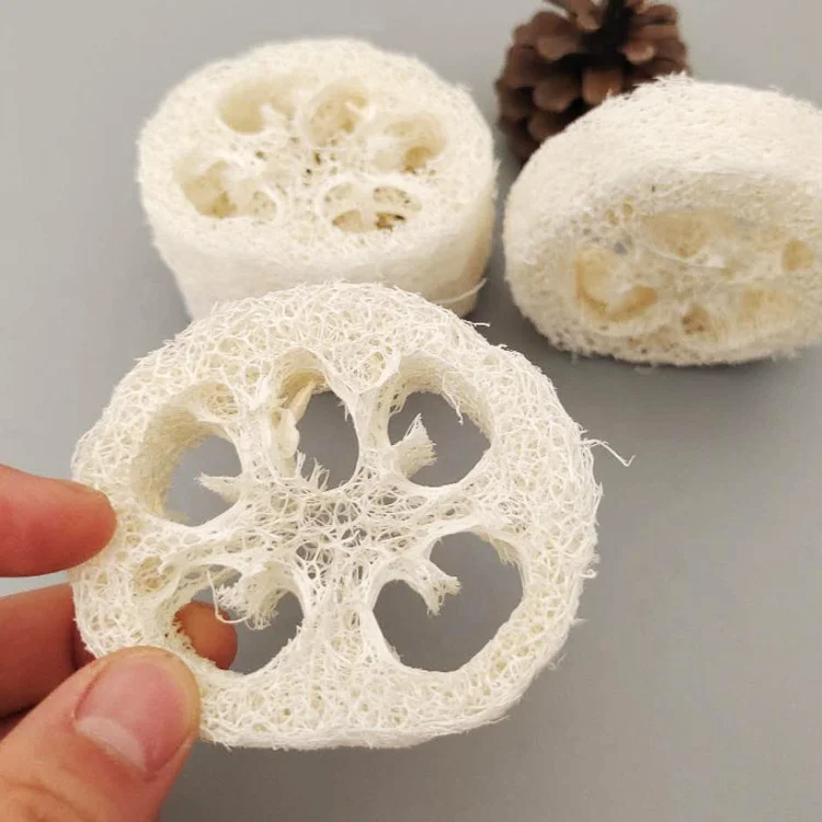 Natural Exfoliating Bleached Luffa/Loofah Sponge Slice Cuts Loofah Soap Making Holder