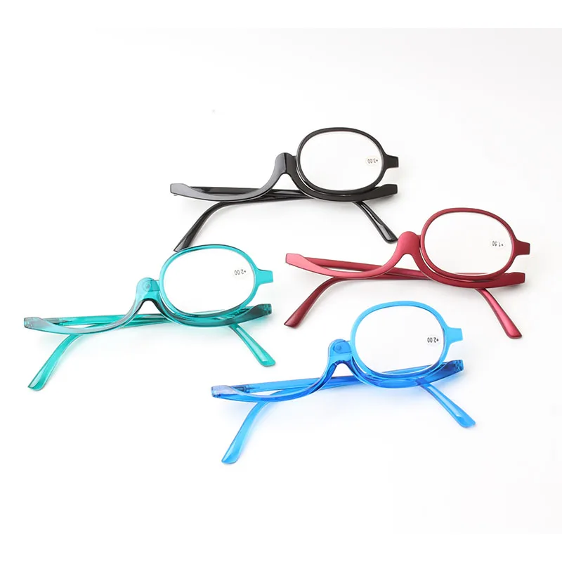 Colorful Folding Eyeglasses Women Cosmetic General Rotating Magnifying Glasses Makeup Rolling Rotated Reading Glasses