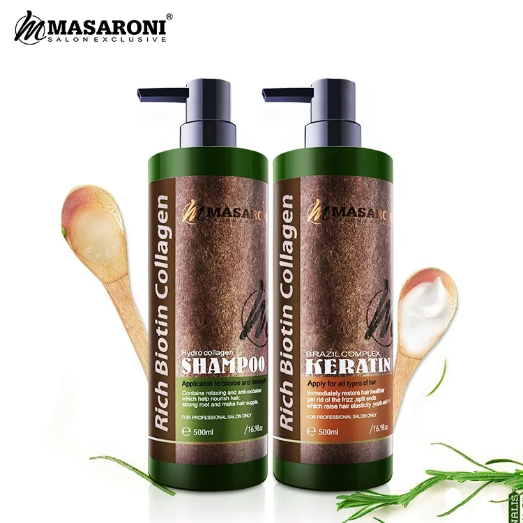 Herbal formula without formaldehyde brazil keratin hair straightening treatment hydro collagen shampoo