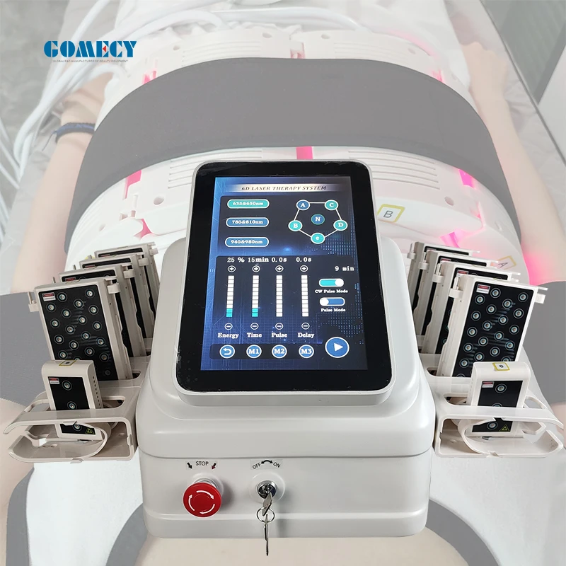 6D Lipo Laser Slimming Machine With 16 Pads 635nm 650nm 780nm 810nm 940nm 980nm Diode laser light therapy machine