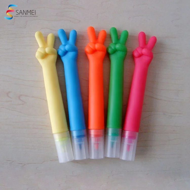 Multi Colored Kids Stationery Finger Shaped Highlighter Pen