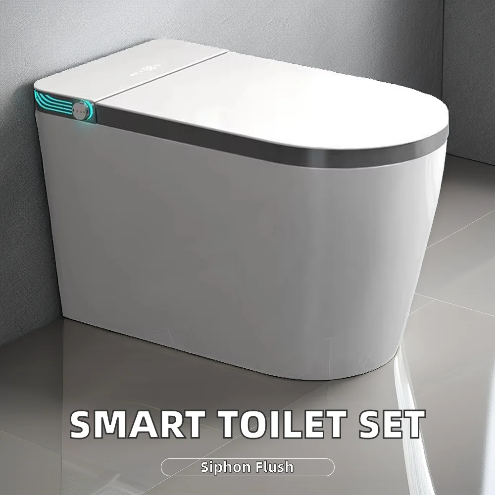 Intelligent Heated Toilet Seat Set Inodoro with Sensor Luxury Ceramic S Trap Siphonic round Bathroom Sink Portable Luxury Toilet