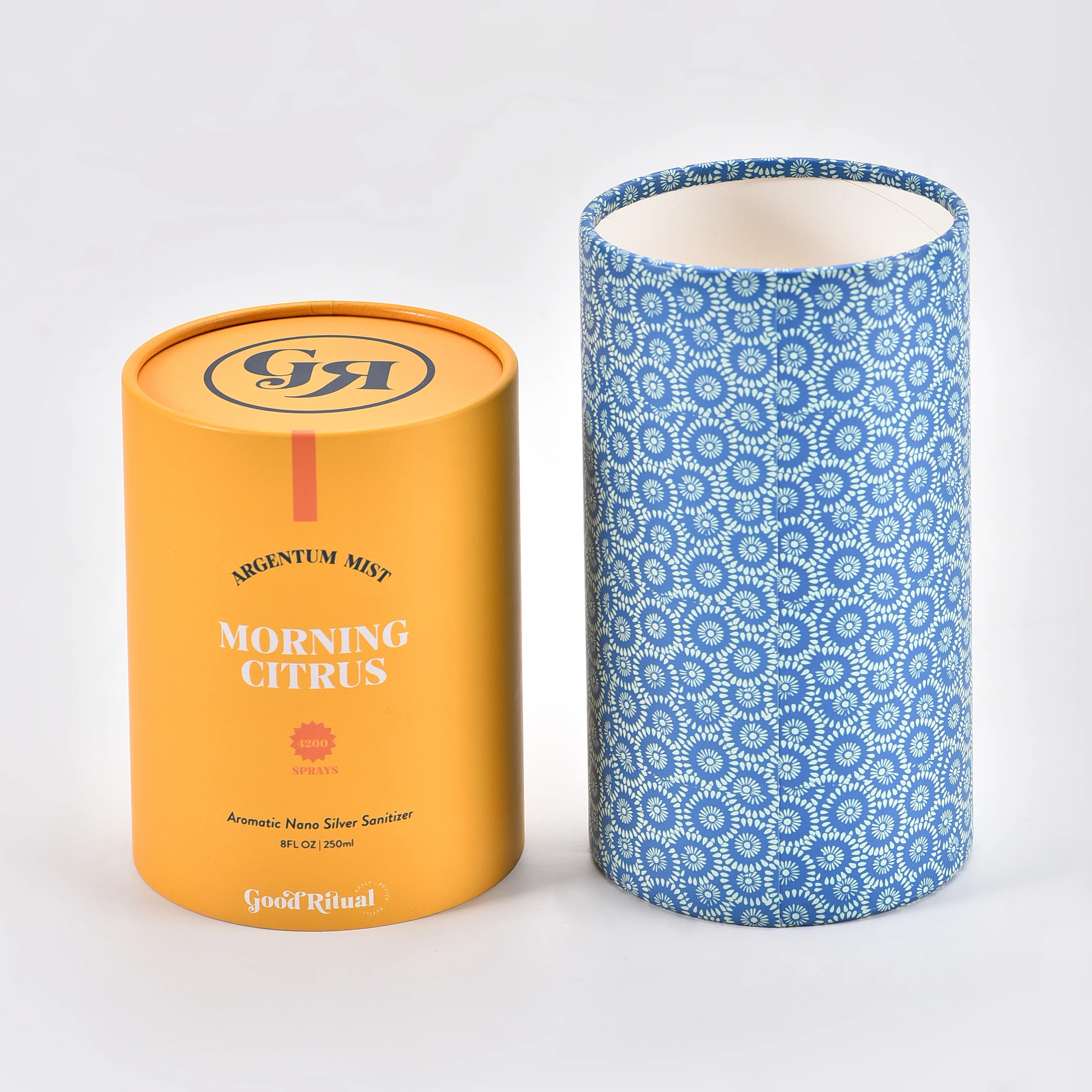 Custom Eco-Friendly Bath Fragrance Cylinder Paper Tube Packaging Recycled Materials Stamping Process for Food and Tea Box