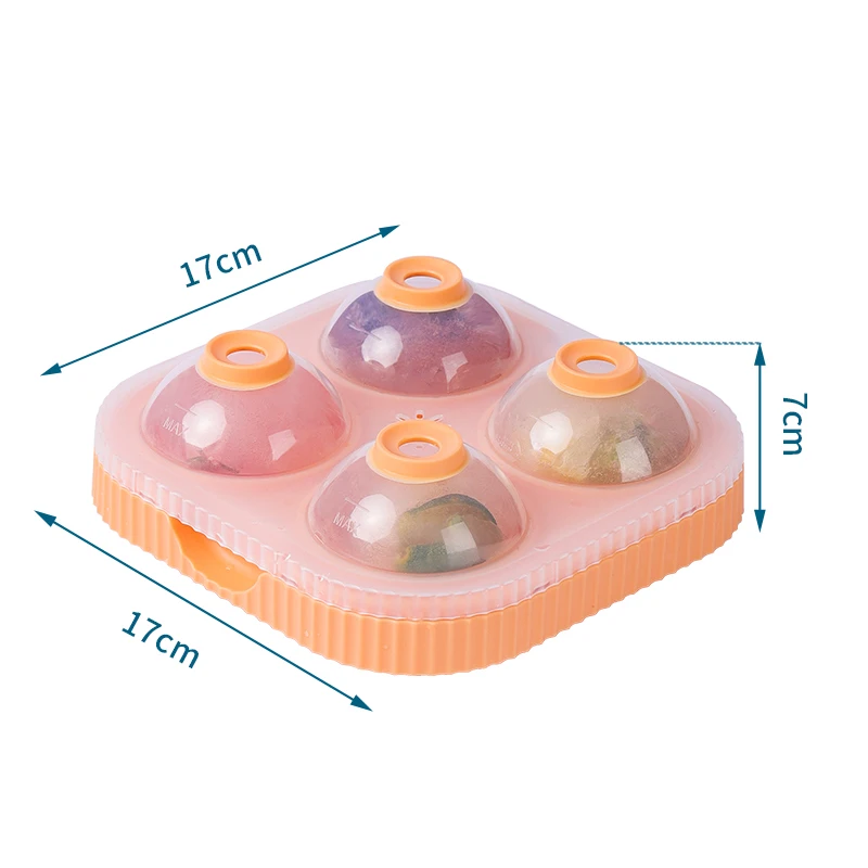 HAIXIN Silicone Ice Cube Tray 4 Round Ice Cube Mold For Whisky