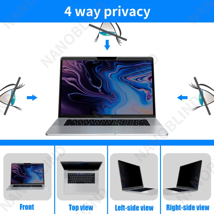 NANOBLIND Anti-spy 4 Way Privacy Filter For Macbook Pro 15.4inch Anti-glare Laptop Privacy Filter Screen Protector Film