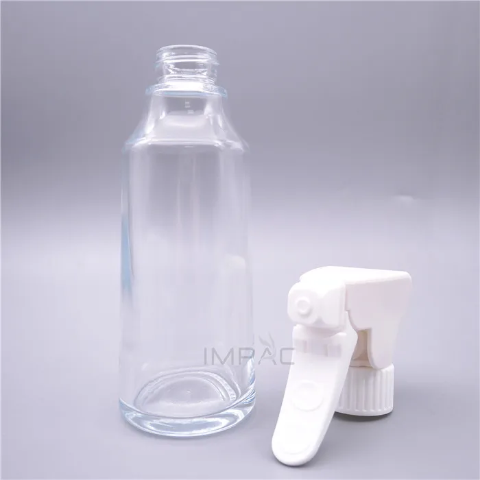 round glass olive oil spray bottle for cooking oil 200ml with plastic trigger