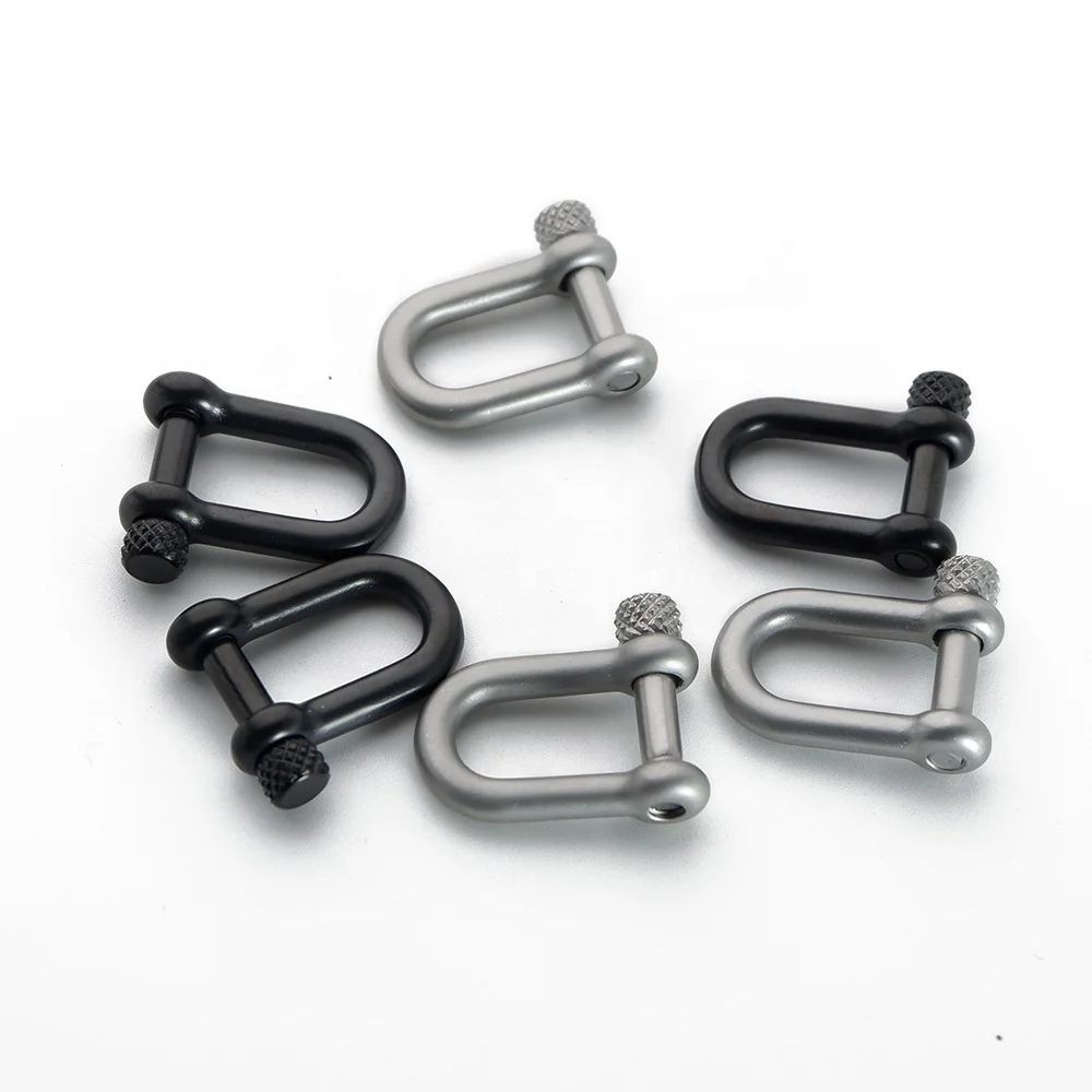 VEROMCA 8.5mm High Quality Mini Skater U Shape Stainless Steel Jewelry Finding D Shaped Shackle Screw Clasp