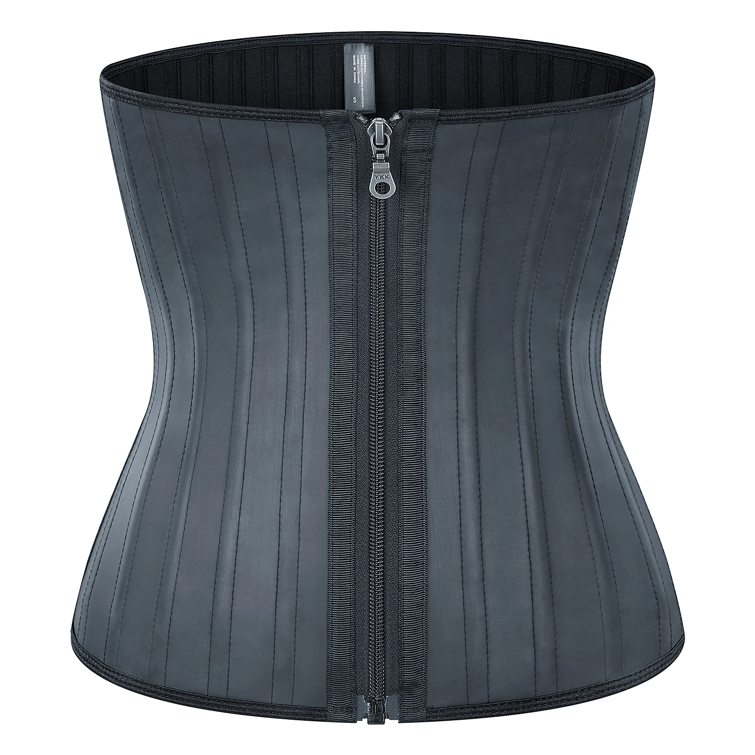 Underbust Sport Cincher Womens Workout Body Shaper Zip Up Latex Waist Trainer Corset