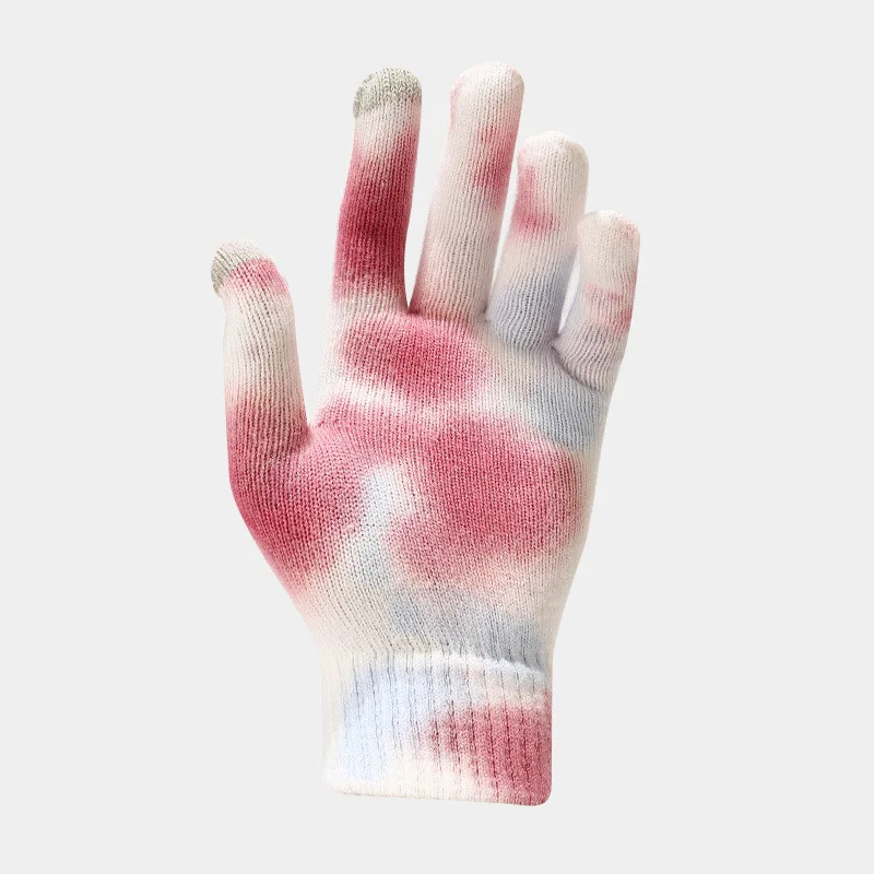 Amazon 2022 new adults  winter  Knitted Cotton Yarn beanie hat and Scarf Set Tie Dye Skull Cap Knitted Yarn scarf mittens set