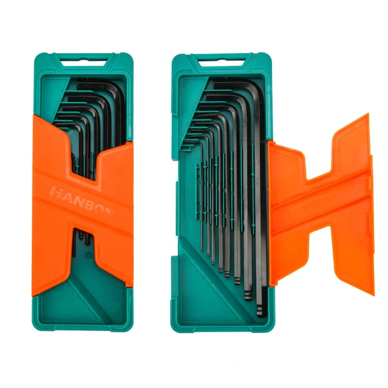 Wholesale Ball End Hex L-Key Set 1.5-10Mm CRV Nickel Plated 9 Pcs Middle Long Metric T Handle Allen Key Wrench Set