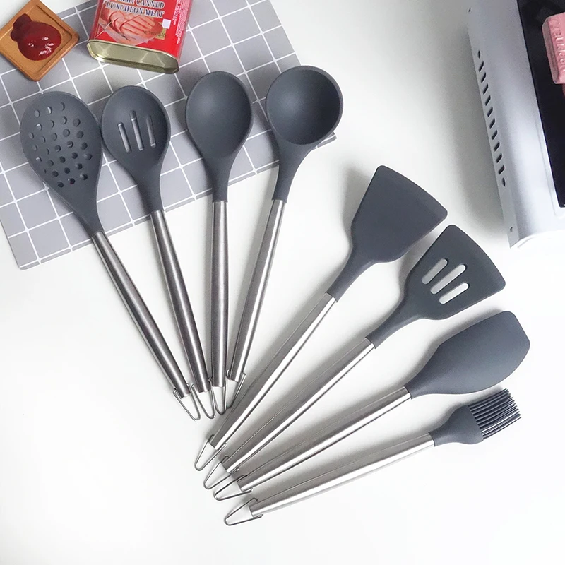 China Supplier Heat-resistant Silicone Cookware Set Non-stick Kitchen Cooking Tool Set Kitchen Accessories