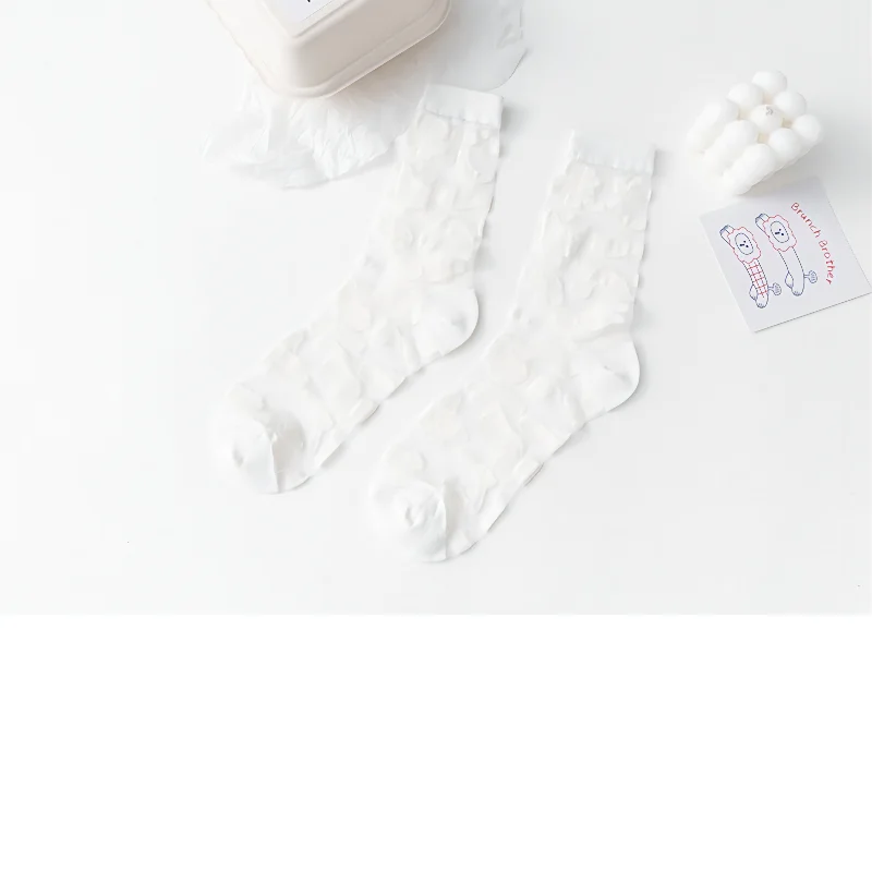 Women Summer Thin Zebra Pattern Spot Silk Sheer Socks Summer Transparent Socks For Women