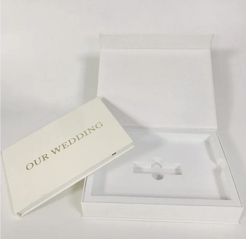 2023 Popular Luxury Digital Wedding Album With 7 Inch Lcd Screen for Wedding Invitations Linen Bound Video Brochure