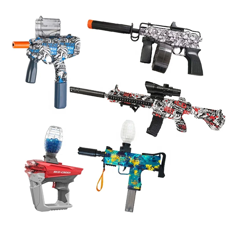 BunnyHi 2022 Gel Ball Guns Paint Water Electric Toy AKM47 M4 Splatter Ball Gun With Gel Beads