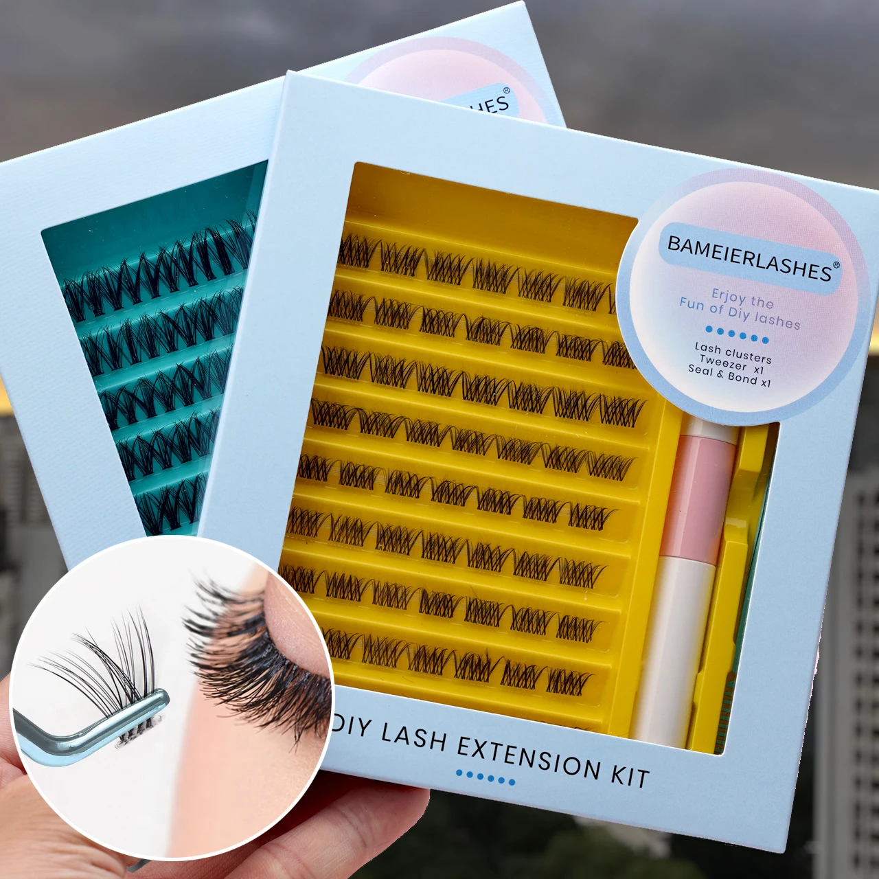 New Coming Cluster Lashes Pre-Bond Press-On Diy Lashes Extension Kit Long Lasting Superfine Band Segment Lash