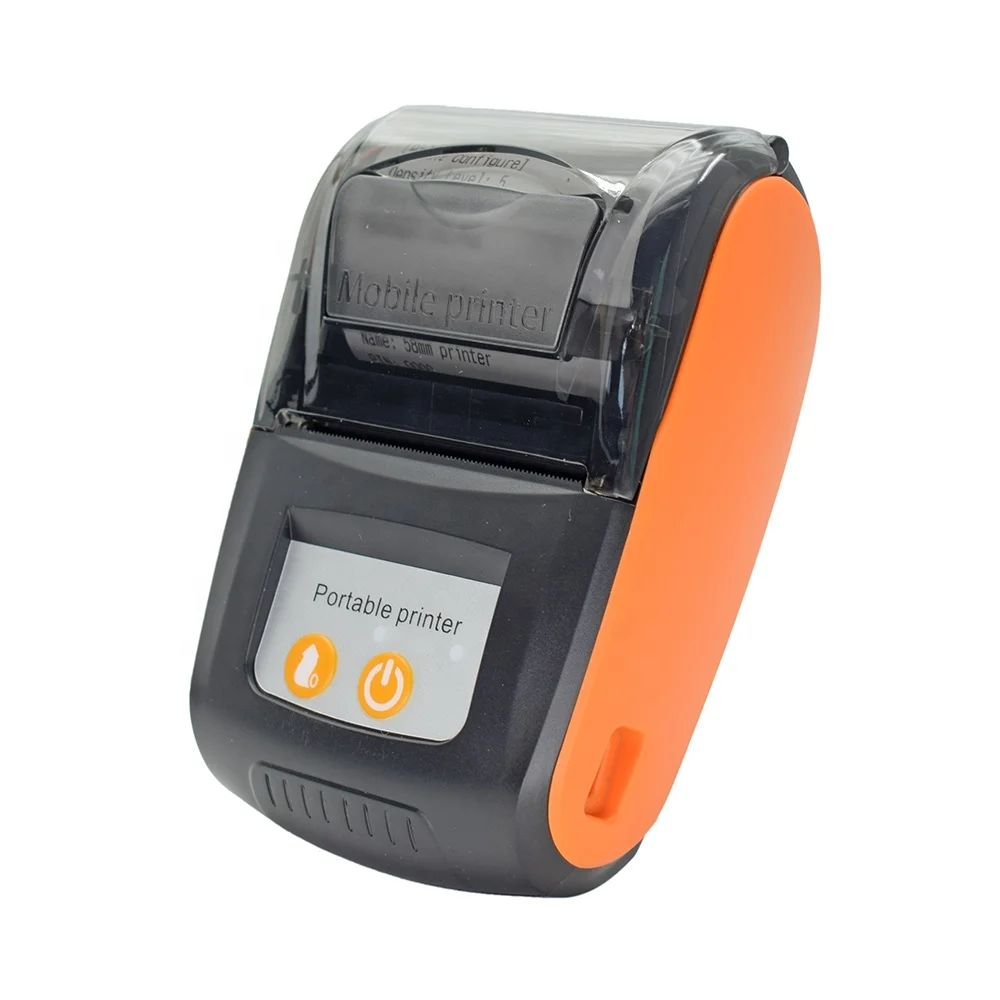 New 58mm Portable Thermal Mini Printer Support Android IOS Wireless Bluetooth Orange