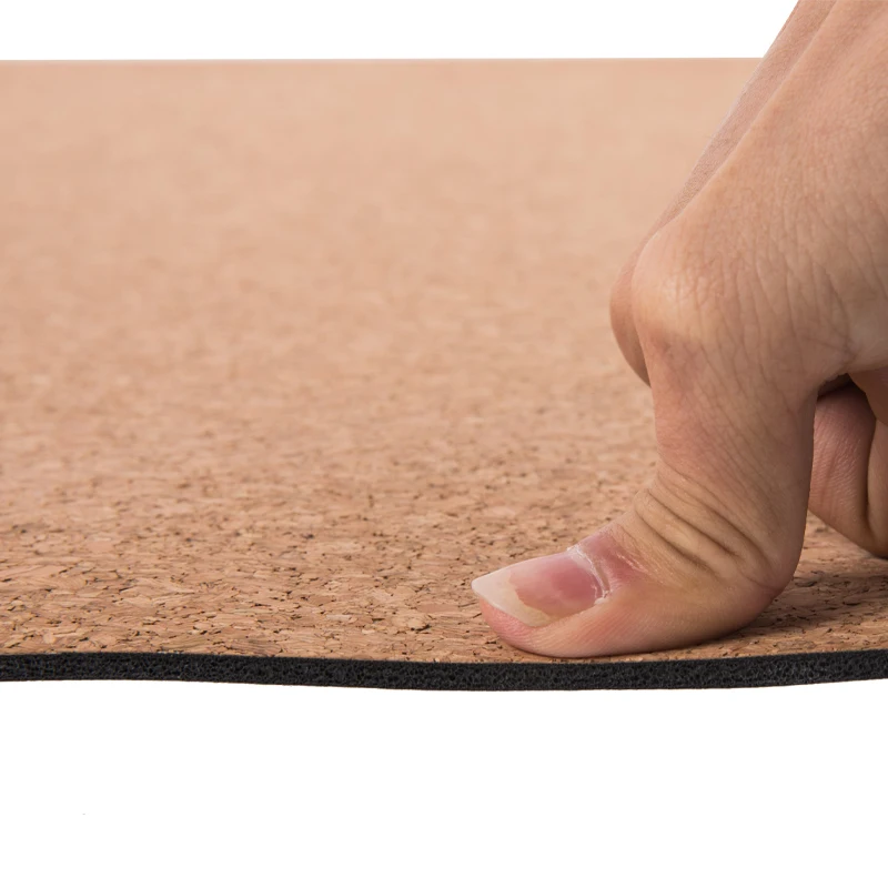 Custom Logo High Quality Fitness Gym Organic Natural Cork Rubber Yoga Mat