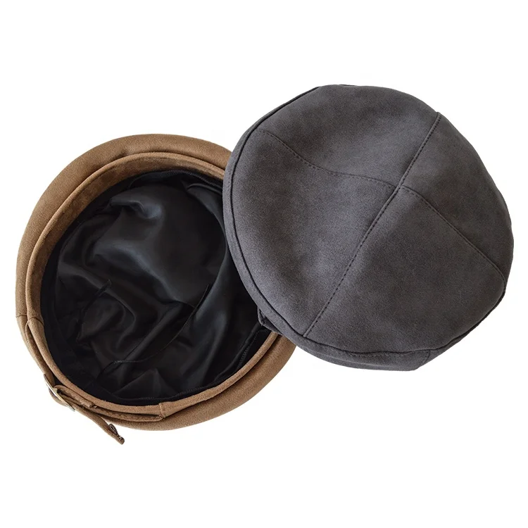 Plain Glengarry Suede 4 Panels Newsboy Woman Cap Beret Hat Adult Spring Autumn Winter Outdoor Beret Hats