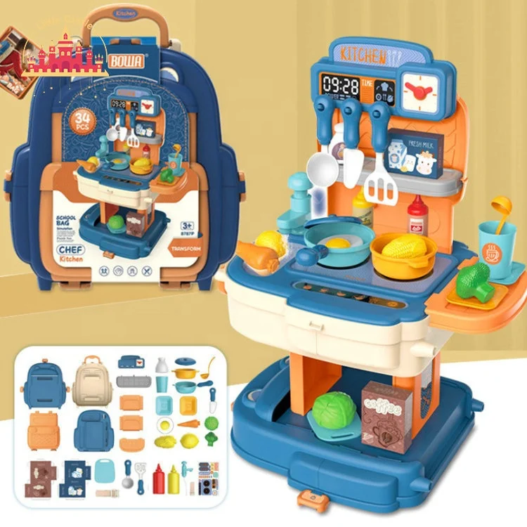 2023 2 in 1 children pretend play backpack plastic dressing table toy SL10D025